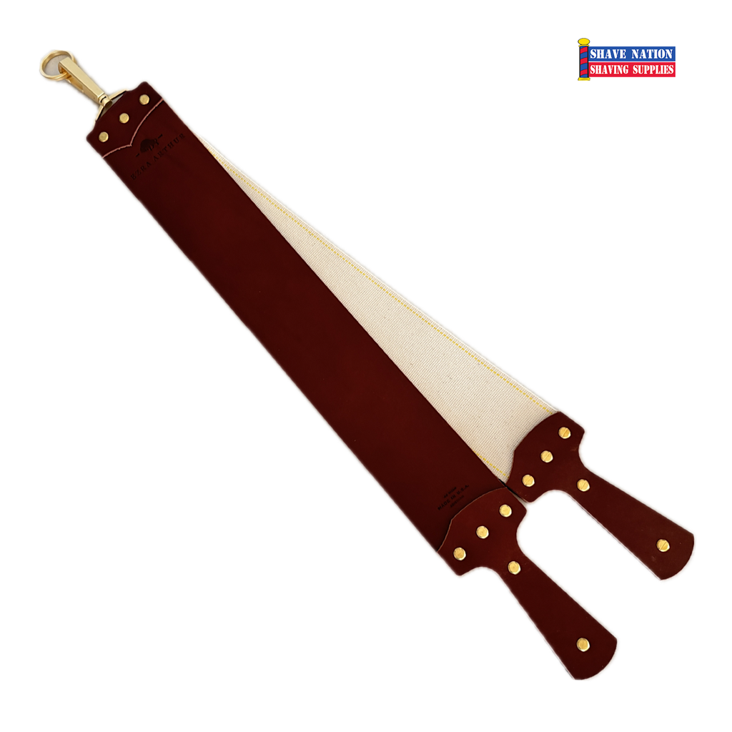 Ezra Arthur Bison 3 Inch Burgundy English Bridle Strop Gold-SN2034