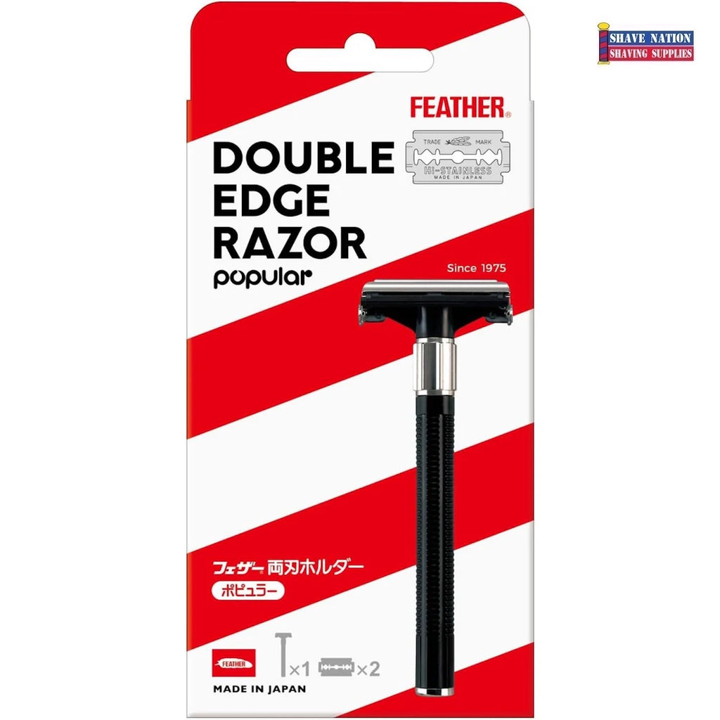 Feather Popular Closed Comb Butterfly Safety Razor with 2 Free Blades