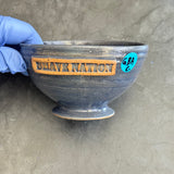 Gun Metal Grey Blue Ceramic Artisan Shaving Lather Bowl S&D