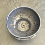 Gun Metal Grey Blue Ceramic Artisan Shaving Lather Bowl S&D