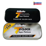 Gillette 7 O'Clock Super Platinum DE Blades Black 100ct. Tin