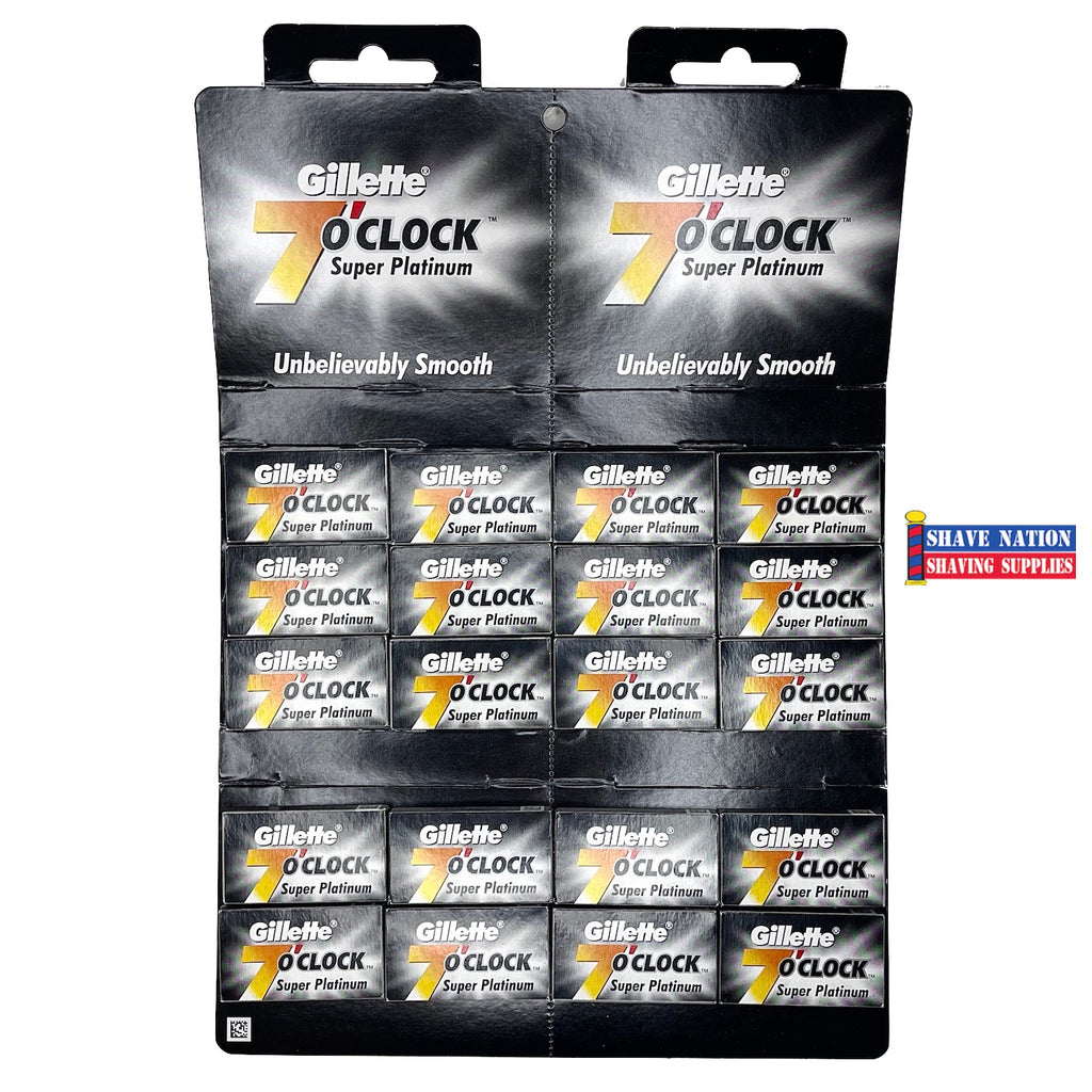 Gillette 7 O'Clock Super Platinum DE Blades Black 100ct Sleeve