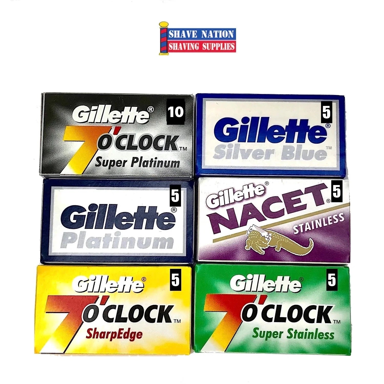 The Gillette Set Double Edge Razor Blade Sampler Pack | Shave Nation ...