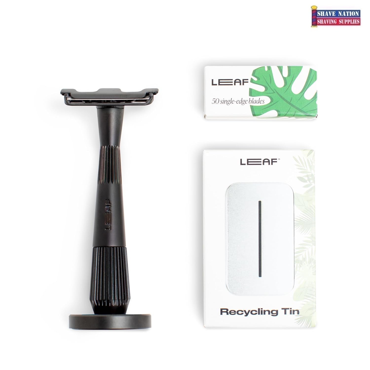 Single Blade Razor Kit Leaf Single-Edge Razor Kit | Shave Nation Shaving Supplies®