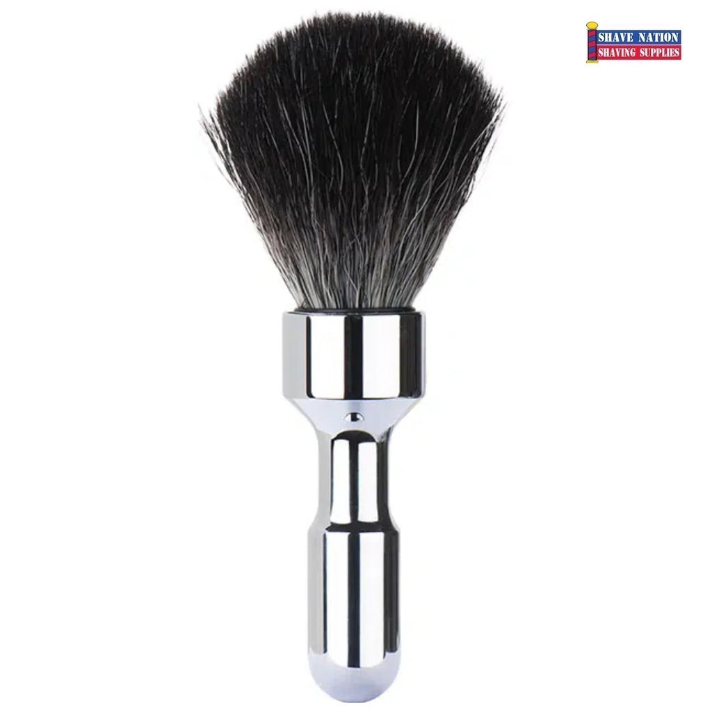 Merkur Futur Synthetic Black Brush with Polished Handle