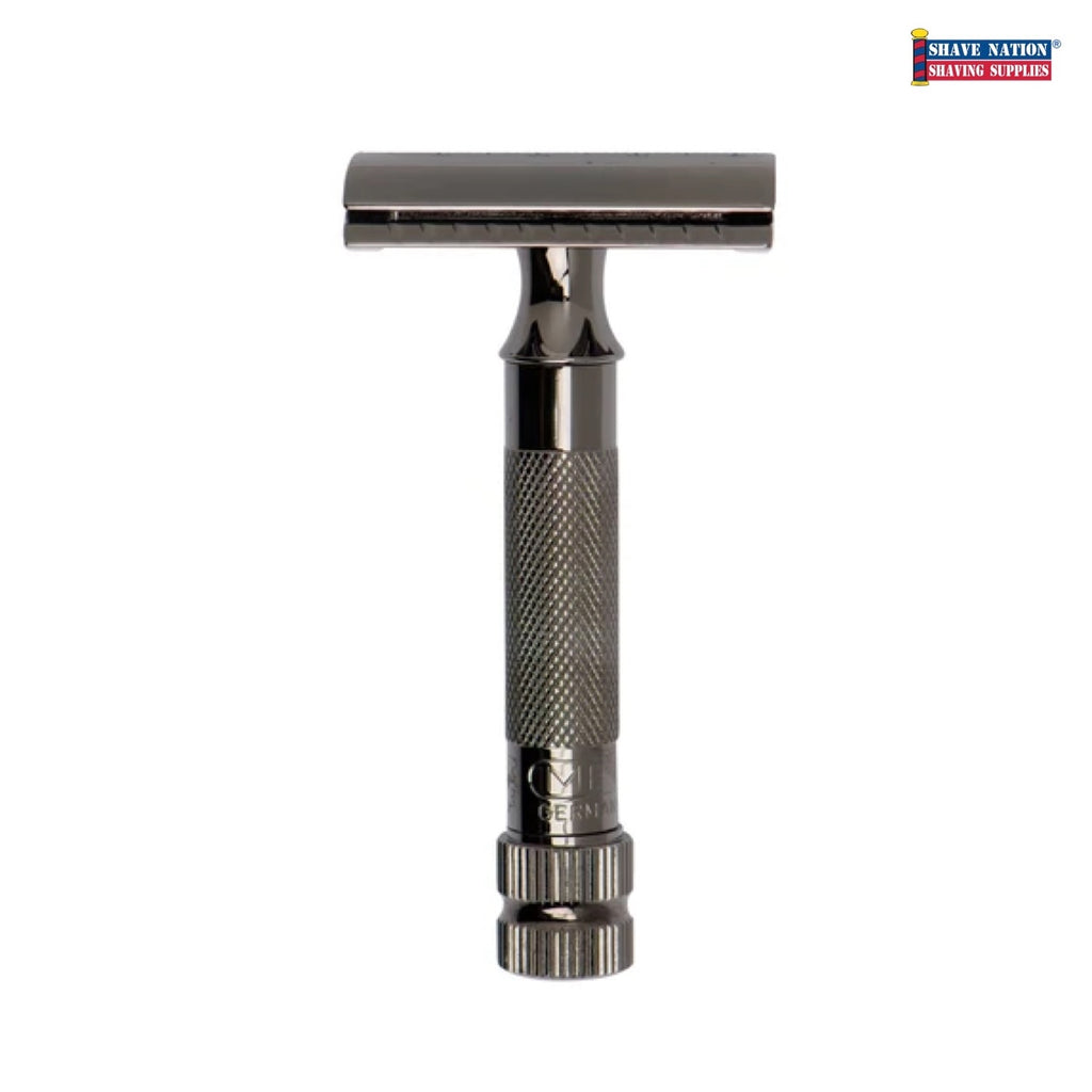 NEW! VIDEO! Merkur 34 Metallic Grey 2 Piece Flat Bar Safety Razor