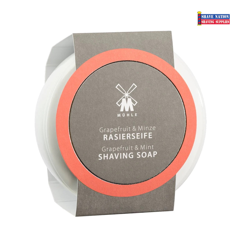 Mühle Grapefruit & Mint Shaving Soap in Porcelain Bowl