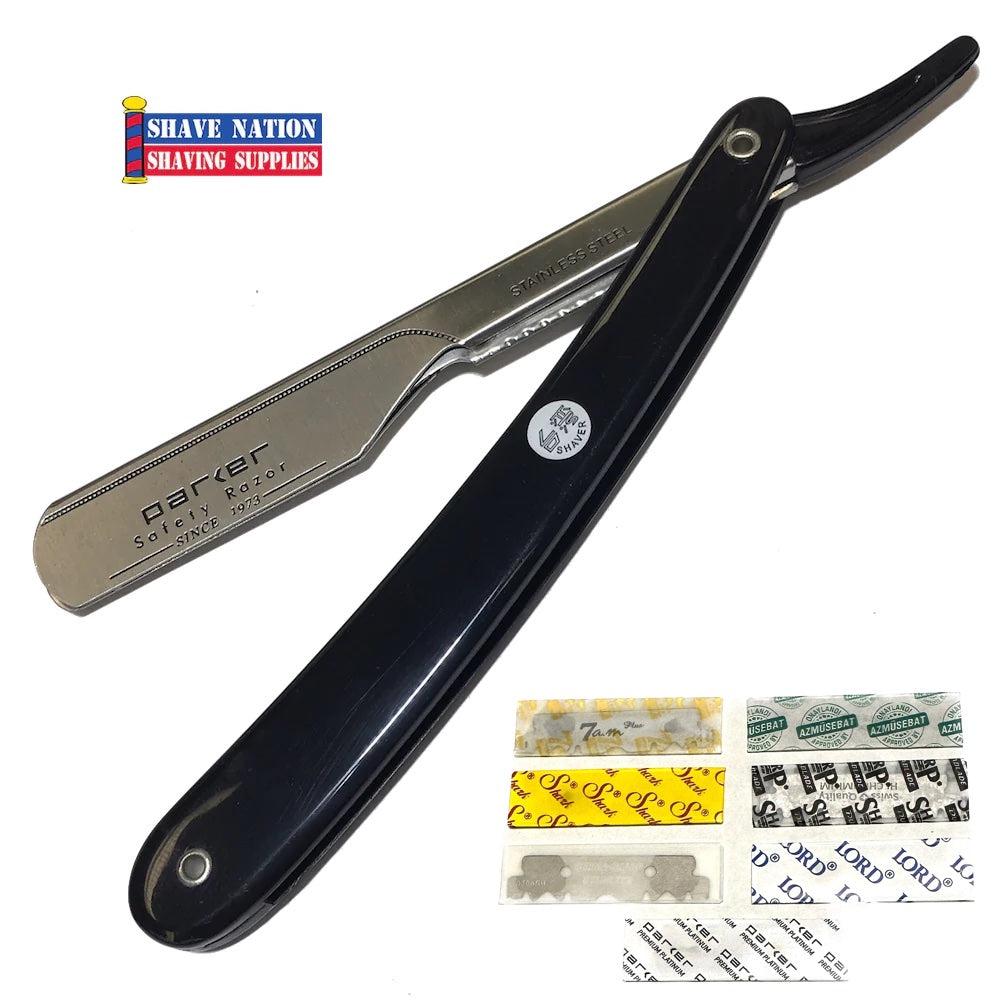 Parker PTB Shavette Razor with 7 Blades