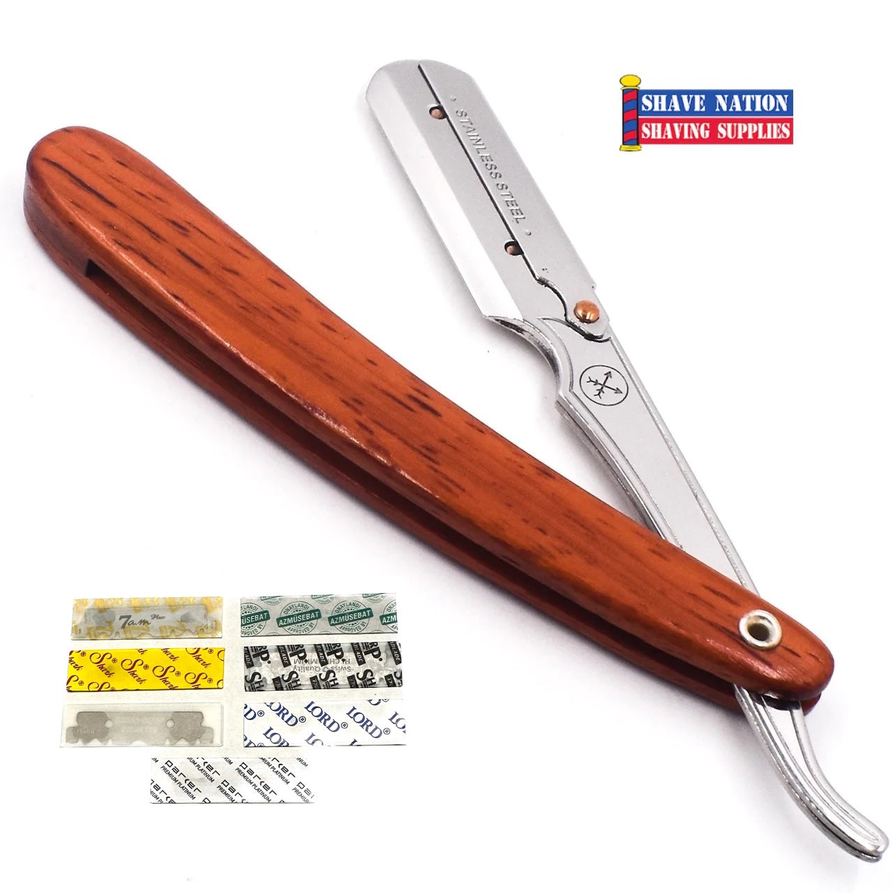 Devette Razor Parker Wood Handle Shavette Razor with 7 free blades | Shave Nation ...