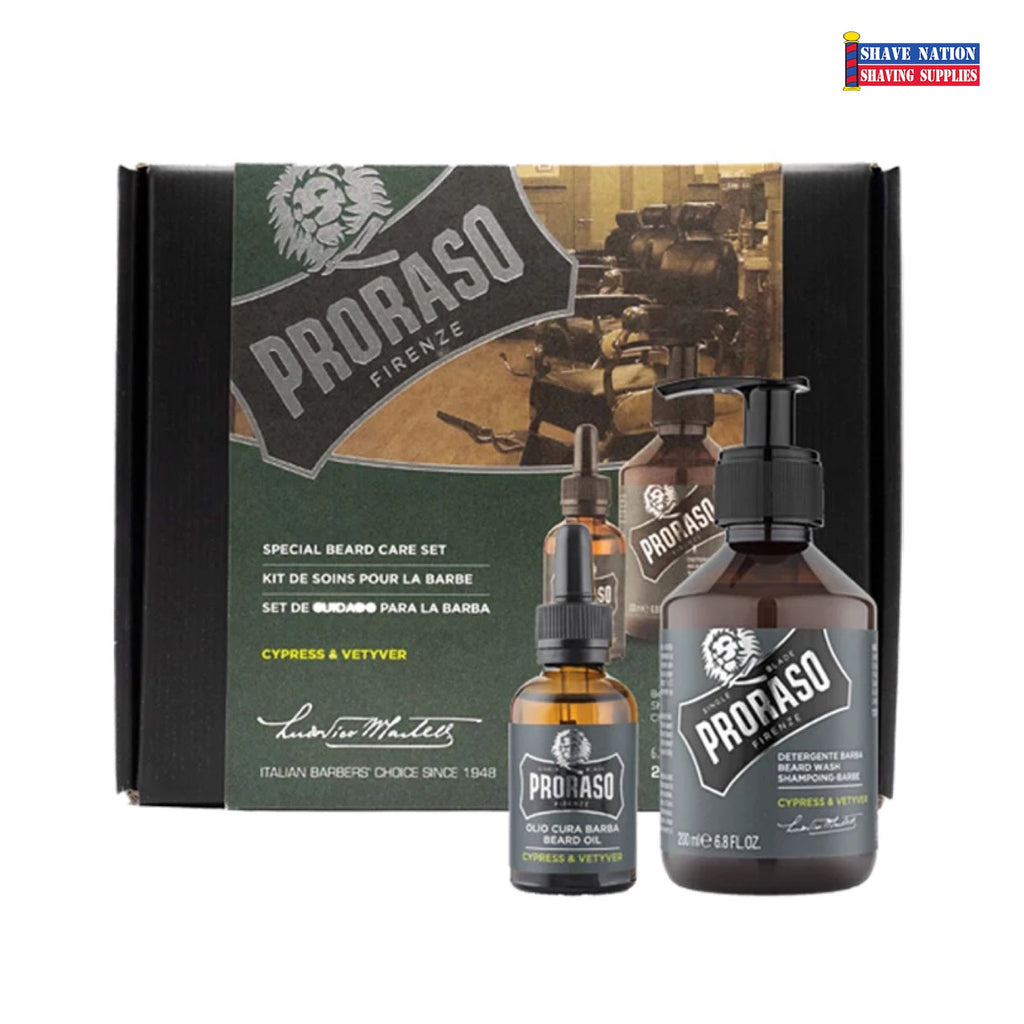 Proraso Beard Care Duo Box-Cyprus & Vetyver-Wash & Oil