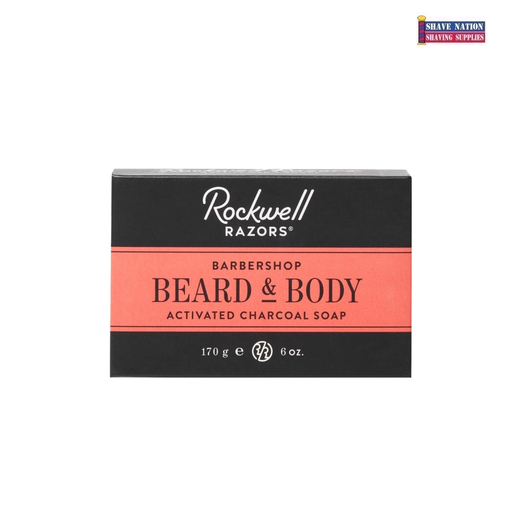 Rockwell Beard and Body Activated Charcoal Bar Soap - Barbershop Scent