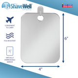 Shave Well Locker Mirror for School, Office, Work w/ Adhesive Hook