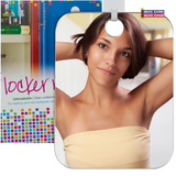 Shave Well Locker Mirror for School, Office, Work w/ Adhesive Hook