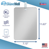 Shave Well Anti-Fog XL Shower Mirror - Fogless Bathroom Shaving Mirror