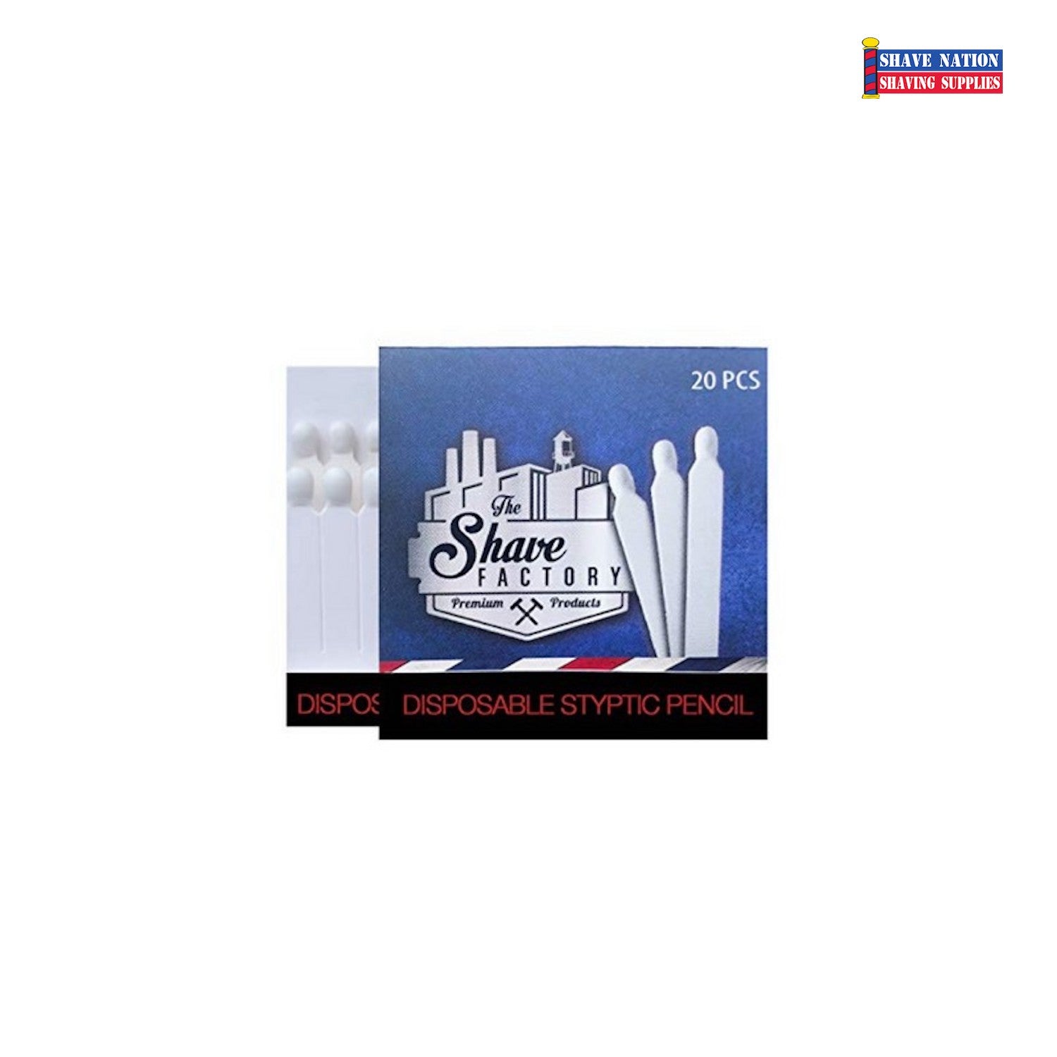 Shave Factory Disposable Styptic Pencil-Pack of 20