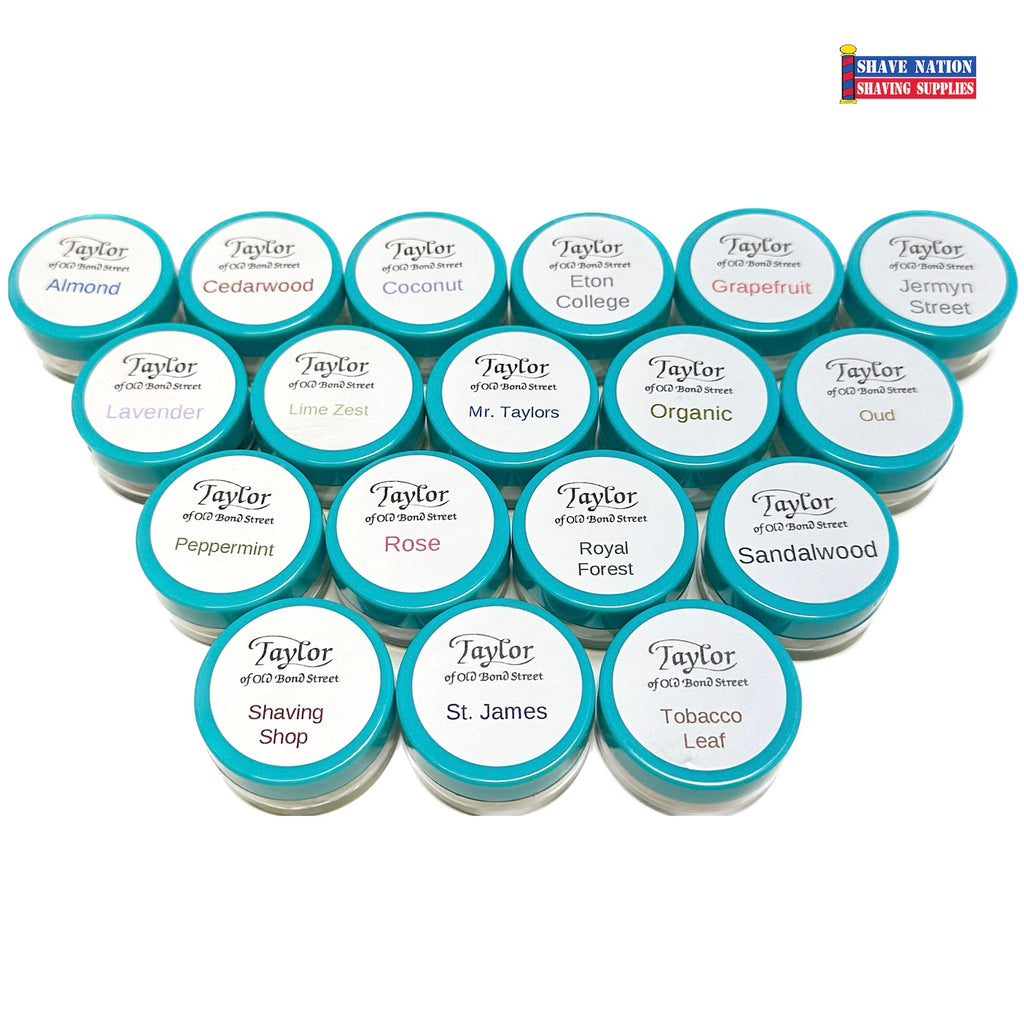 Taylor of Old Bond Street Shaving Cream Sampler-18 Scents