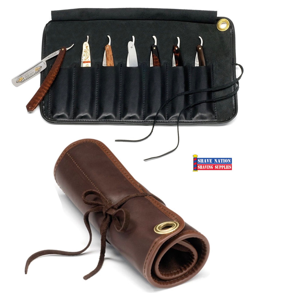 Thiers Issard 7-Day Leather Straight Razor Roll Storage Case