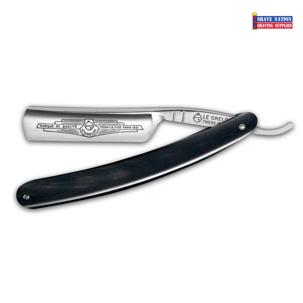 Thiers Issard Le Grelot 5/8 Blade Straight Razor Black Horn Handles