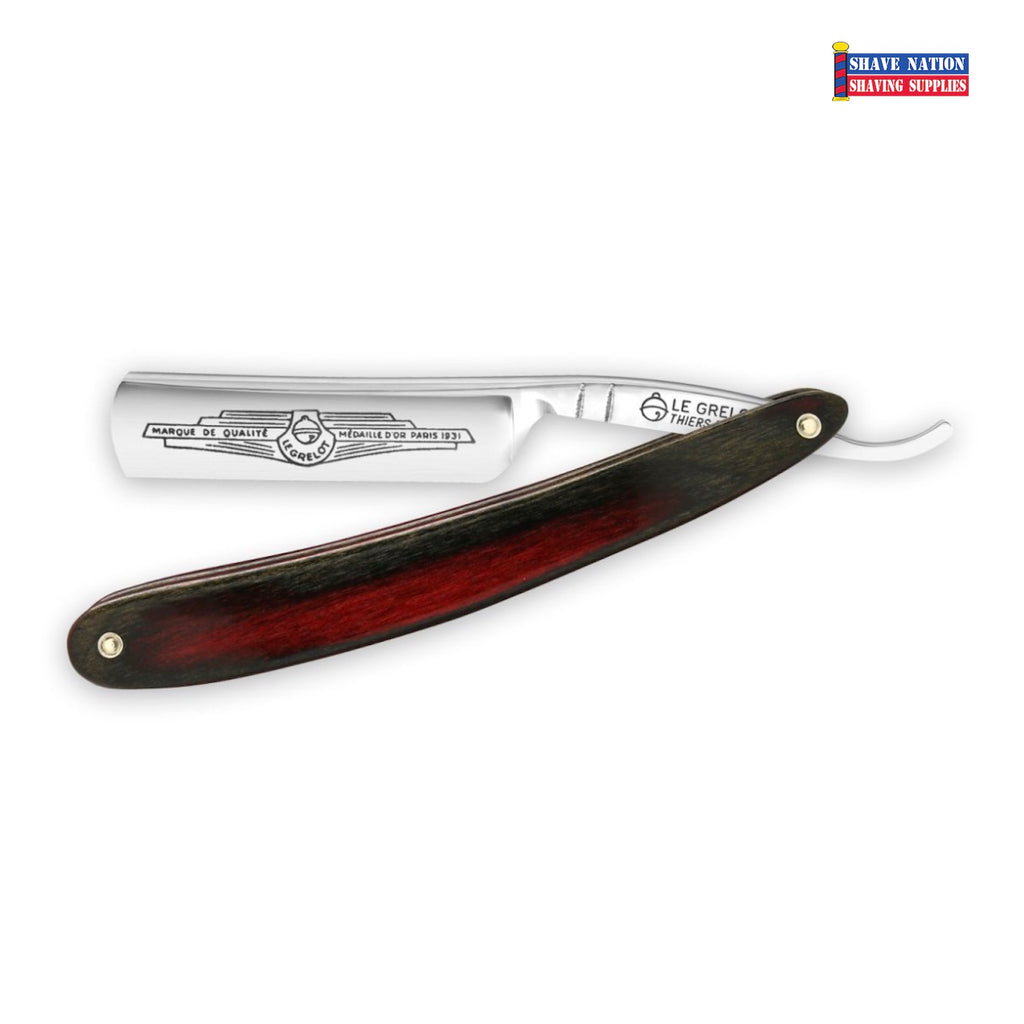 Thiers Issard Le Grelot 5/8 Blade Straight Razor Red & Black Stamina Handles