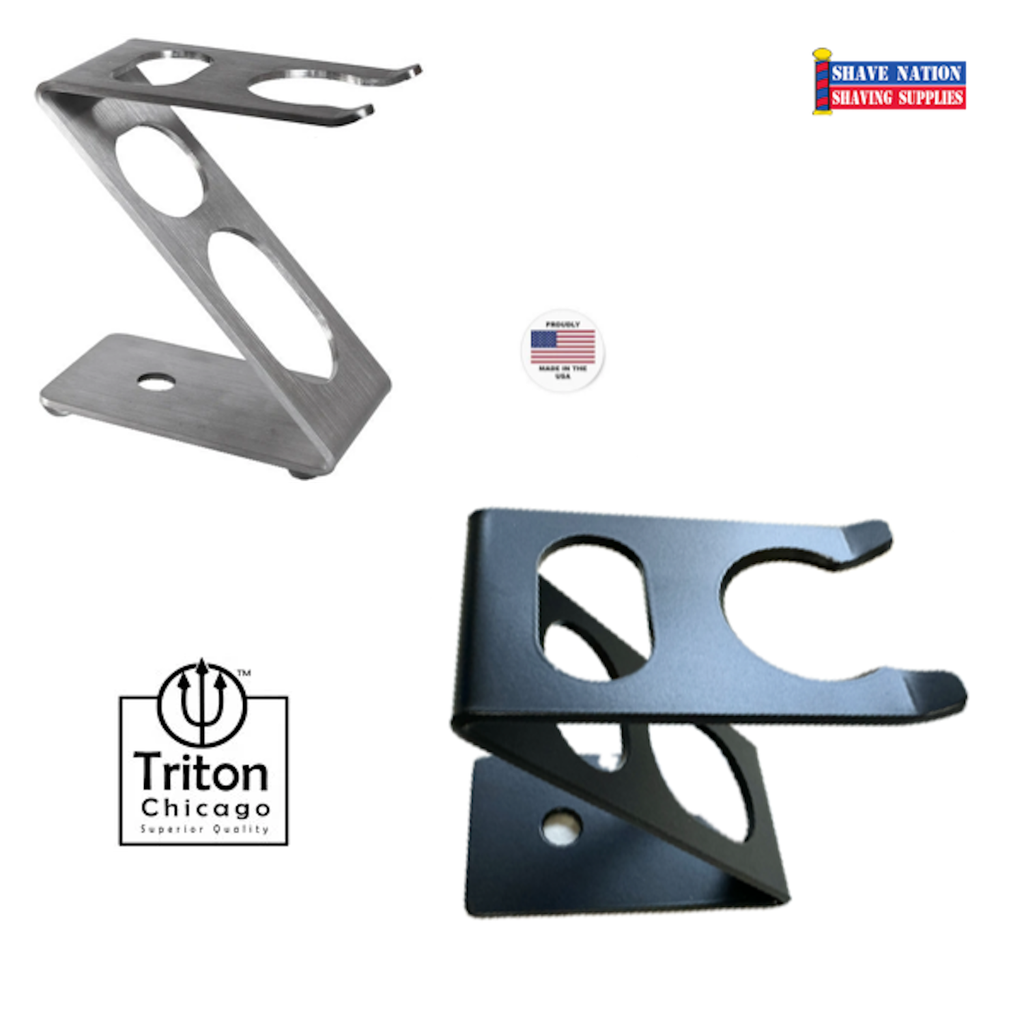 Triton Chicago Z Razor & Brush Stand Black or Stainless