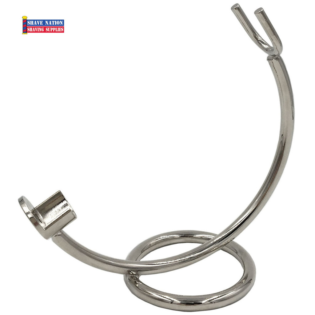 Curved Chrome Razor Stand for Straight, Shavette and Cartridge Razors