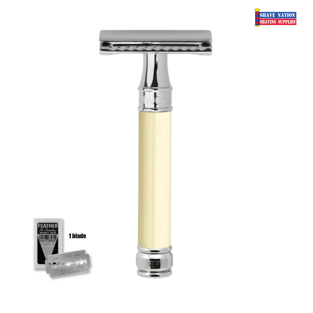Edwin Jagger Closed Comb DE87BL Imitation Ivory Safety Razor