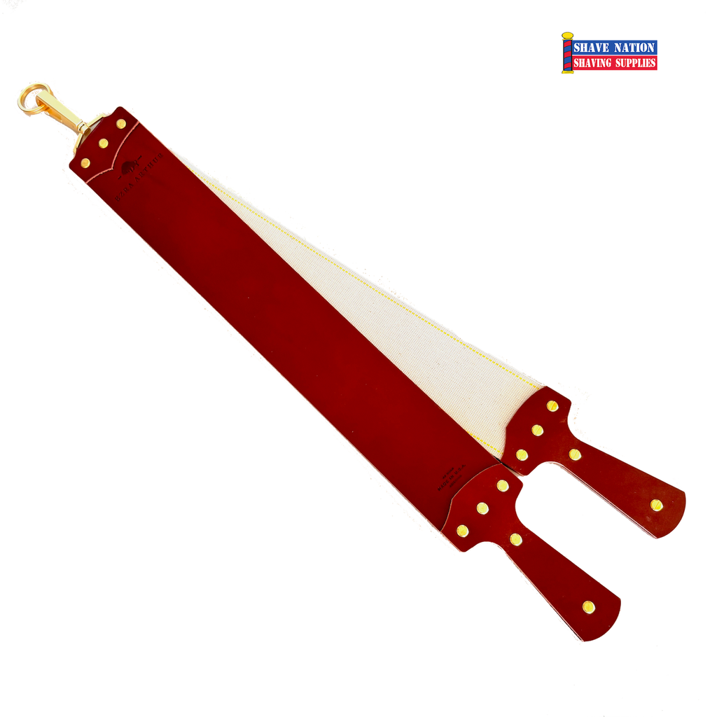 Ezra Arthur Bison 3 Inch Cognac English Bridle Strop Gold Hardware