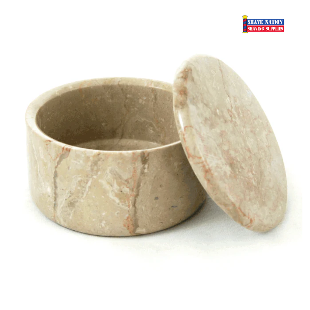 Large Fossil Shaving Bowl with Matching Lid