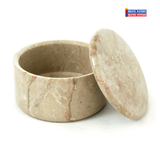 Large Fossil Shaving Bowl with Matching Lid