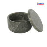 Large Stone Marble Bowl with Matching Lid