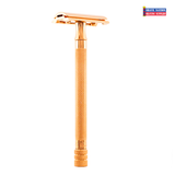 Merkur 24G 3-Piece Rose Gold Ladies Closed Comb Safety Razor Extra Long Handle-Pink Box