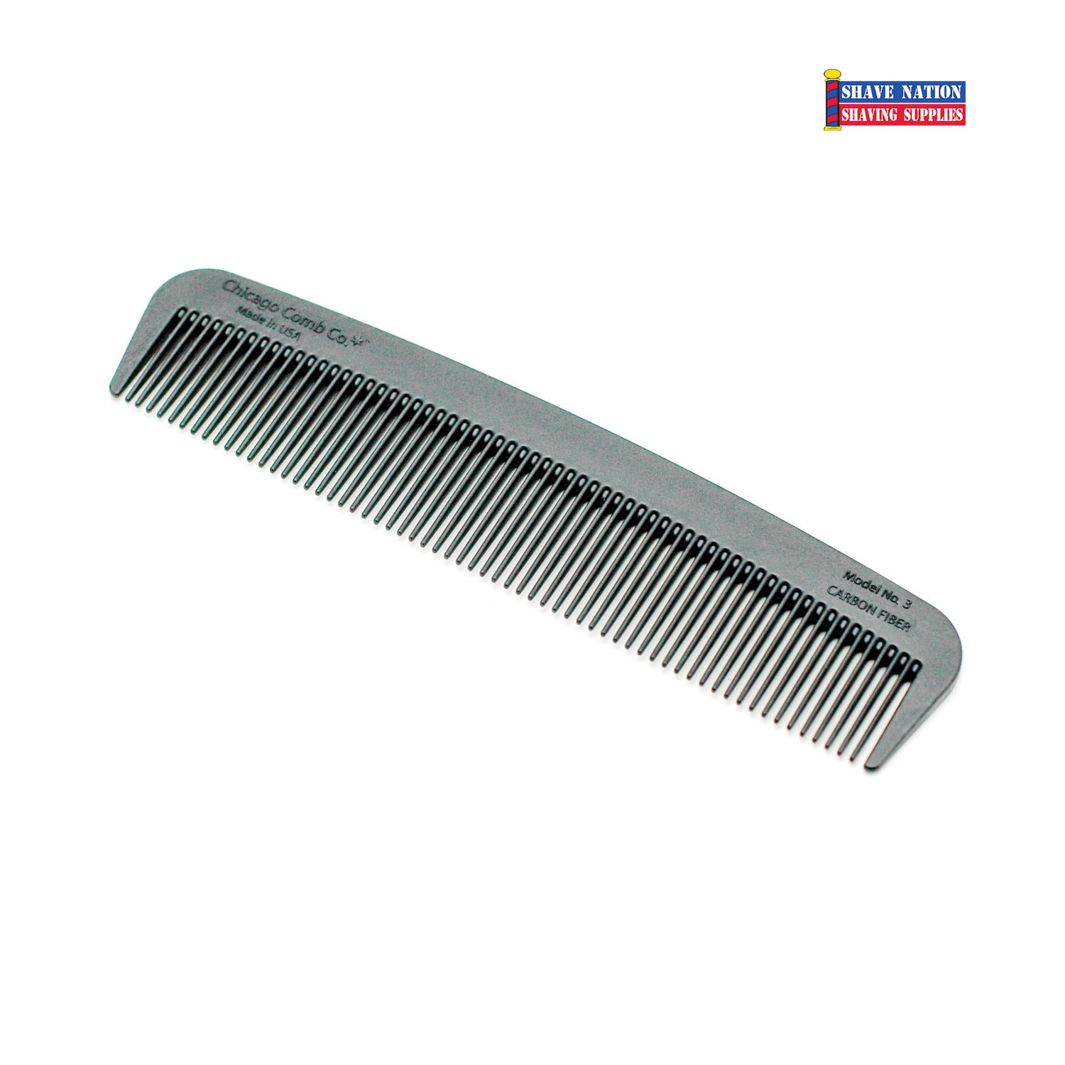 Chicago Comb No. 3 Carbon Fiber | Shave Nation Shaving Supplies®