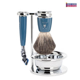 Muhle RYTMO 4 Pc Fusion Razor Pure Badger Gift Set Petrol Blue