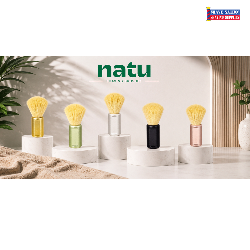 Natu Synthetic Shaving Brush Aluminum Handle