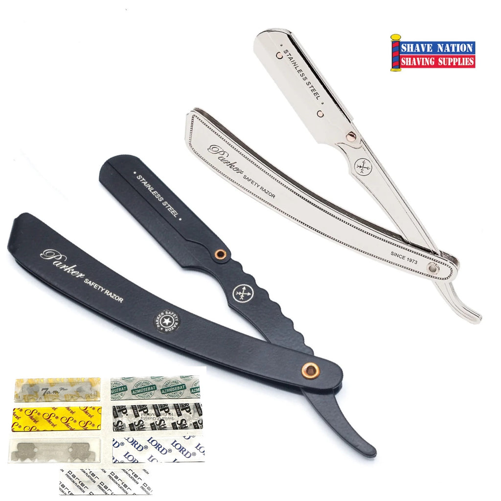 Parker SRX Shavette Razor with 7 free blades