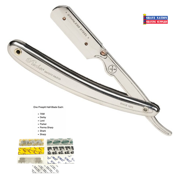 Parker SR1 Shavette Razor with 7 Blades | Shave Nation Shaving Supplies®