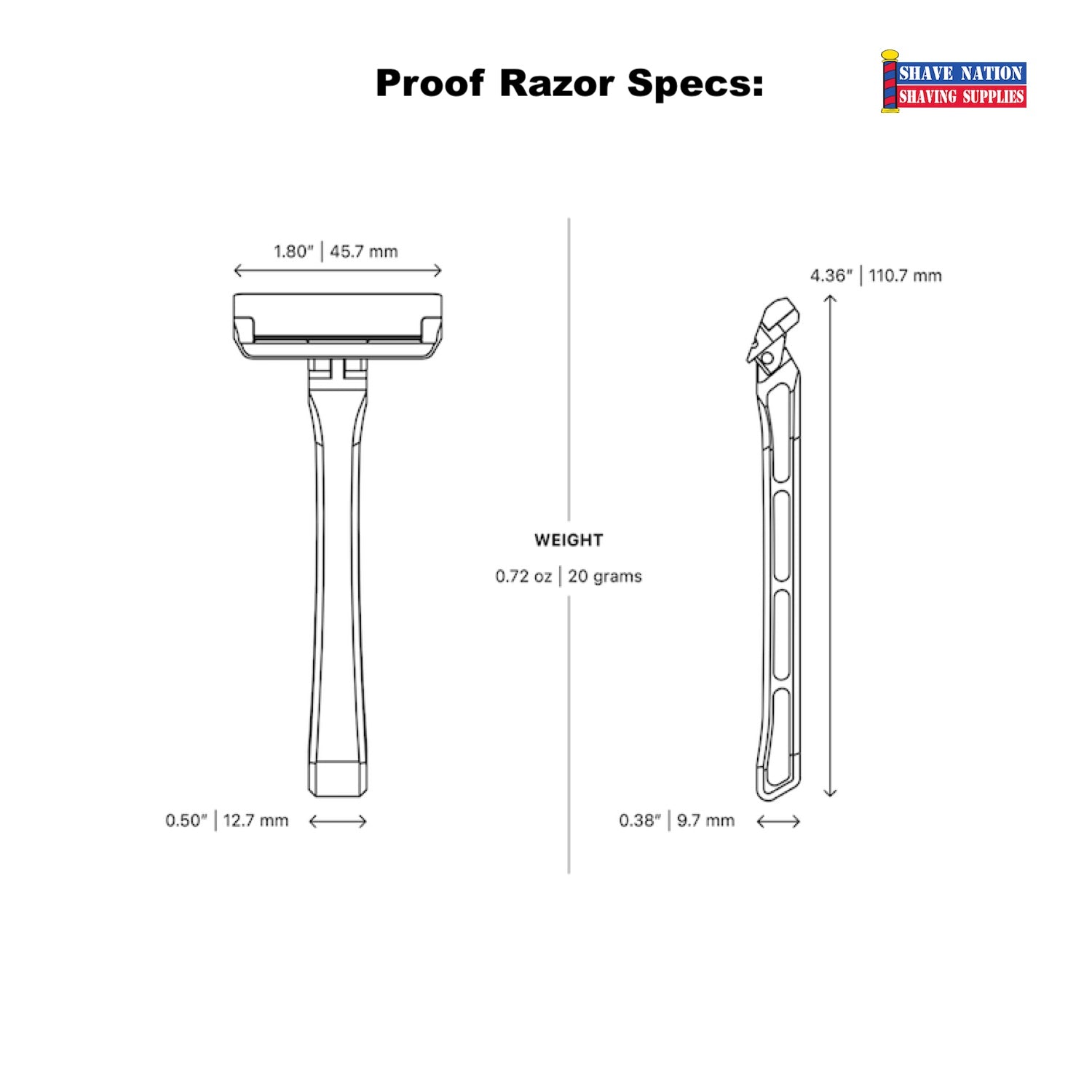 Proof Aluminum Single Edge Safety Razor & Stand-Magnetic | Shave Nation ...