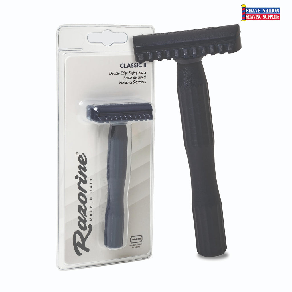 Razorine Classic II Blue Night Open Comb 3 Piece Safety Razor-From Italy