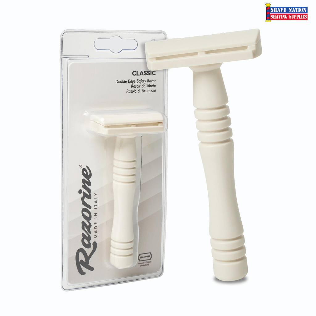 Razorine White Castle Classic Closed Comb 3 Piece Safety Razor-From Italy