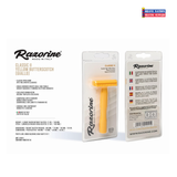 Razorine Classic II Yellow Butterscotch Open Comb 3 Piece Safety Razor-From Italy