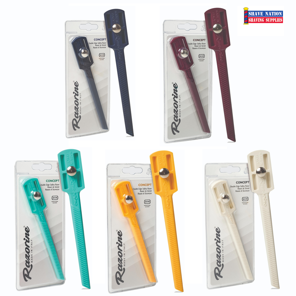 Razorine Concept Closed Comb 3 Piece Shavette Razor-From Italy NEW!