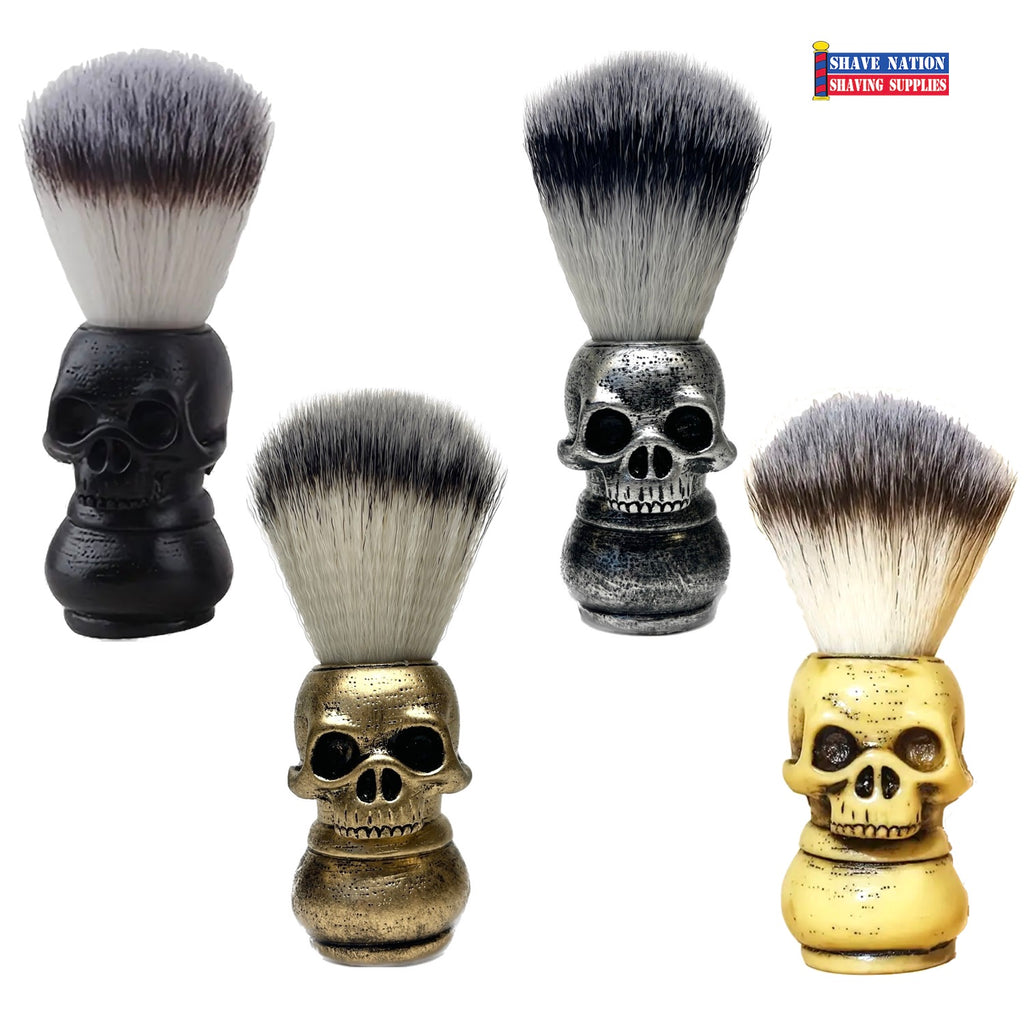 Shave Nation Synthetic Shaving Brush with Skull Handle
