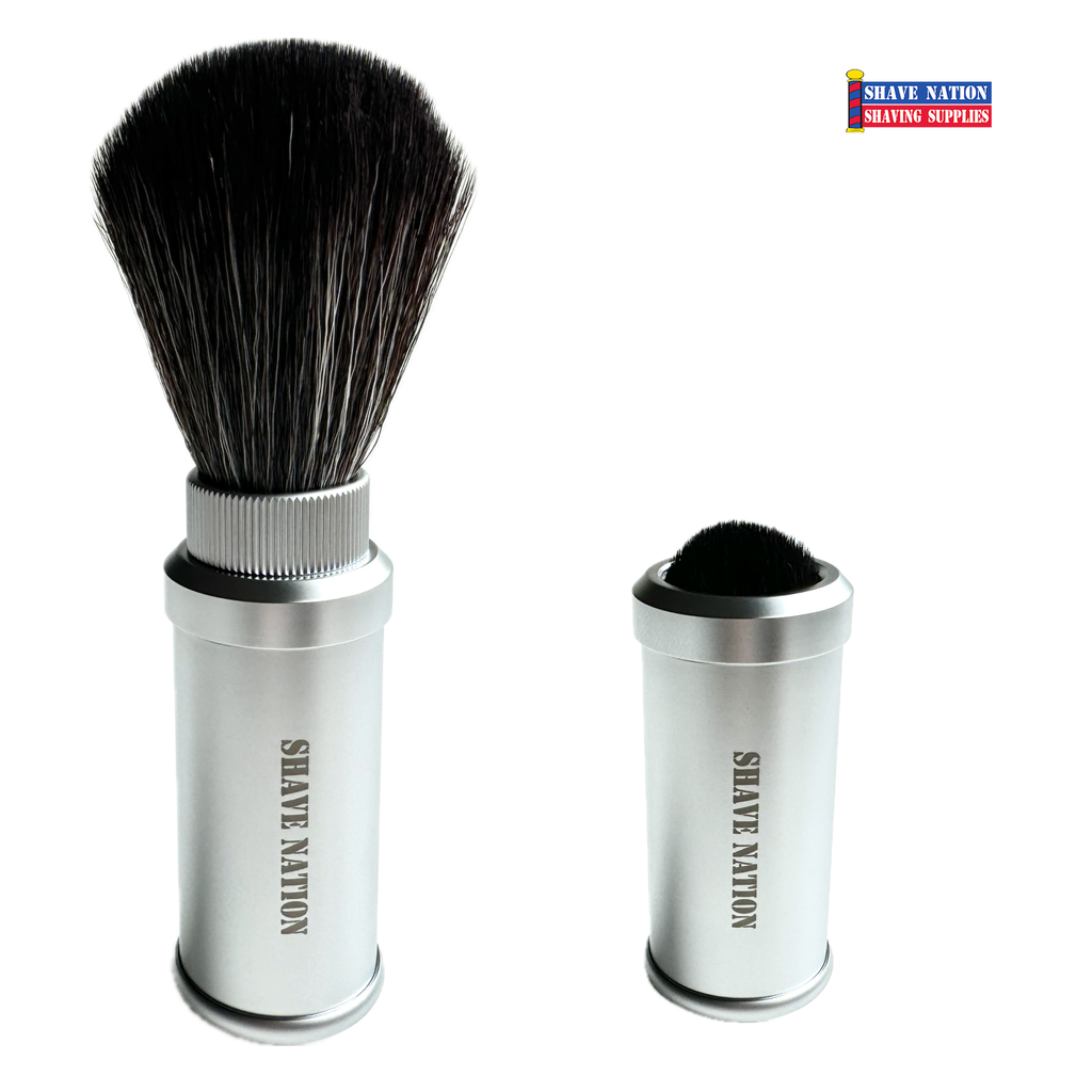 Shave Nation Synthetic Travel Brush Matte Satin Case