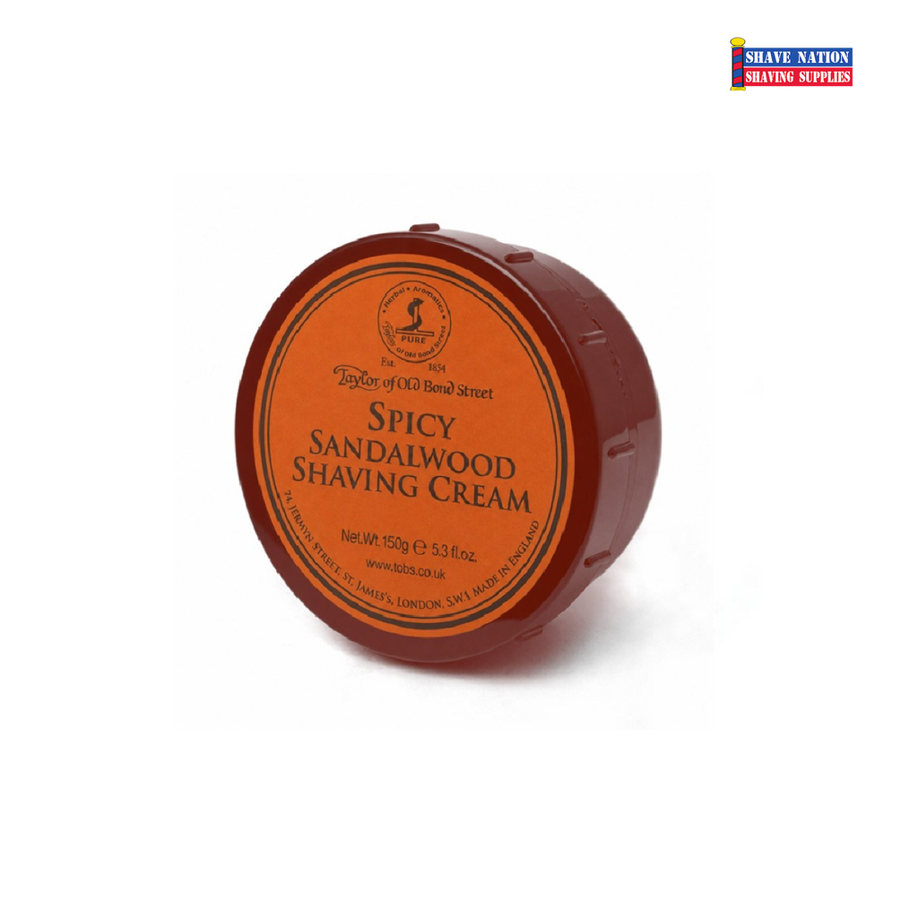 NEW! Taylor of Old Bond Street SPICY Sandalwood Shaving Cream Jar