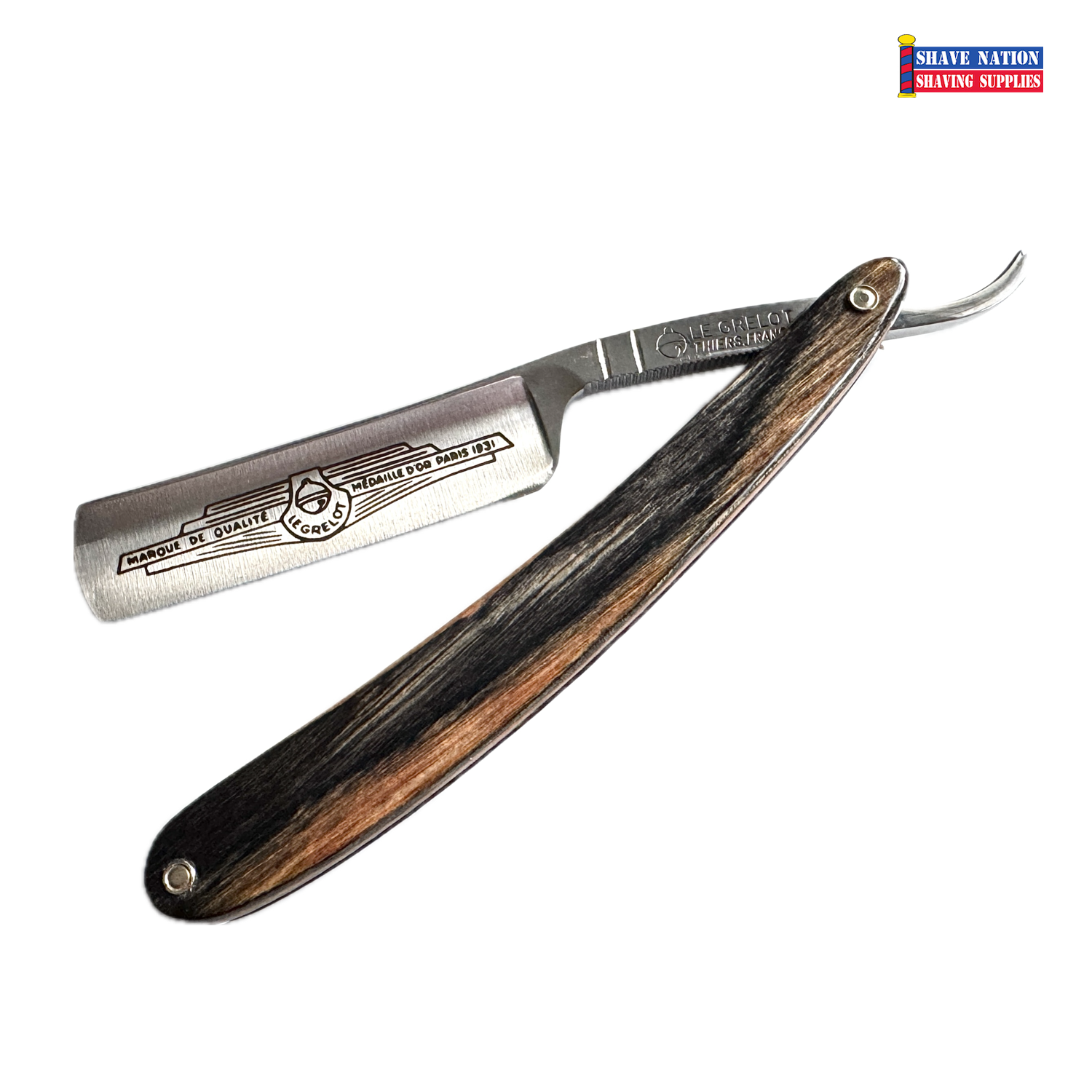 Thiers Issard Le Grelot 5/8 Blade Straight Razor Black & Brown Stamina ...