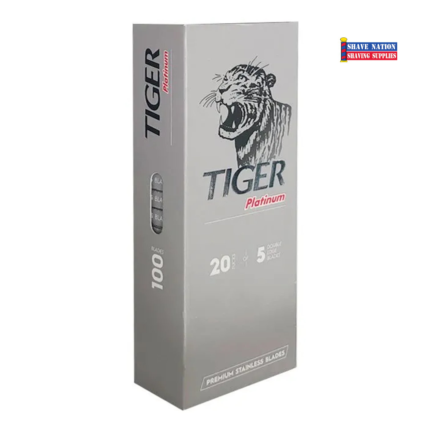 Tiger Premium Platinum DE Blades 100ct | Shave Nation Shaving Supplies®