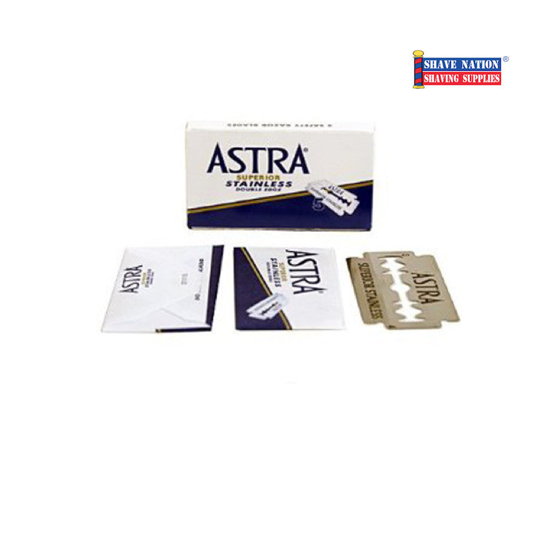 Astra Superior Stainless DE Blades 5 Pack (Blue)