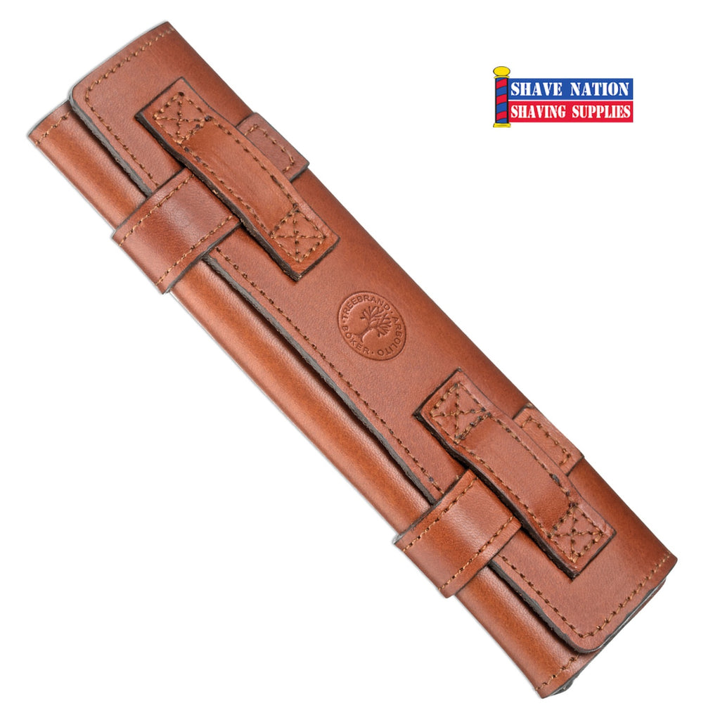Boker Roll-Up Leather Straight Razor Case Brown