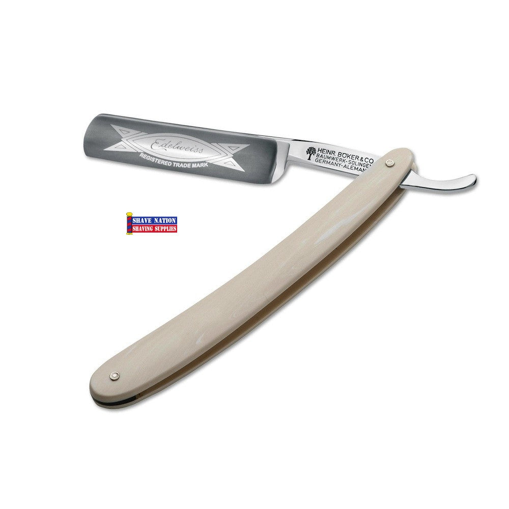 Boker Edelweiss Straight Razor 5/8 with Ivory Handles