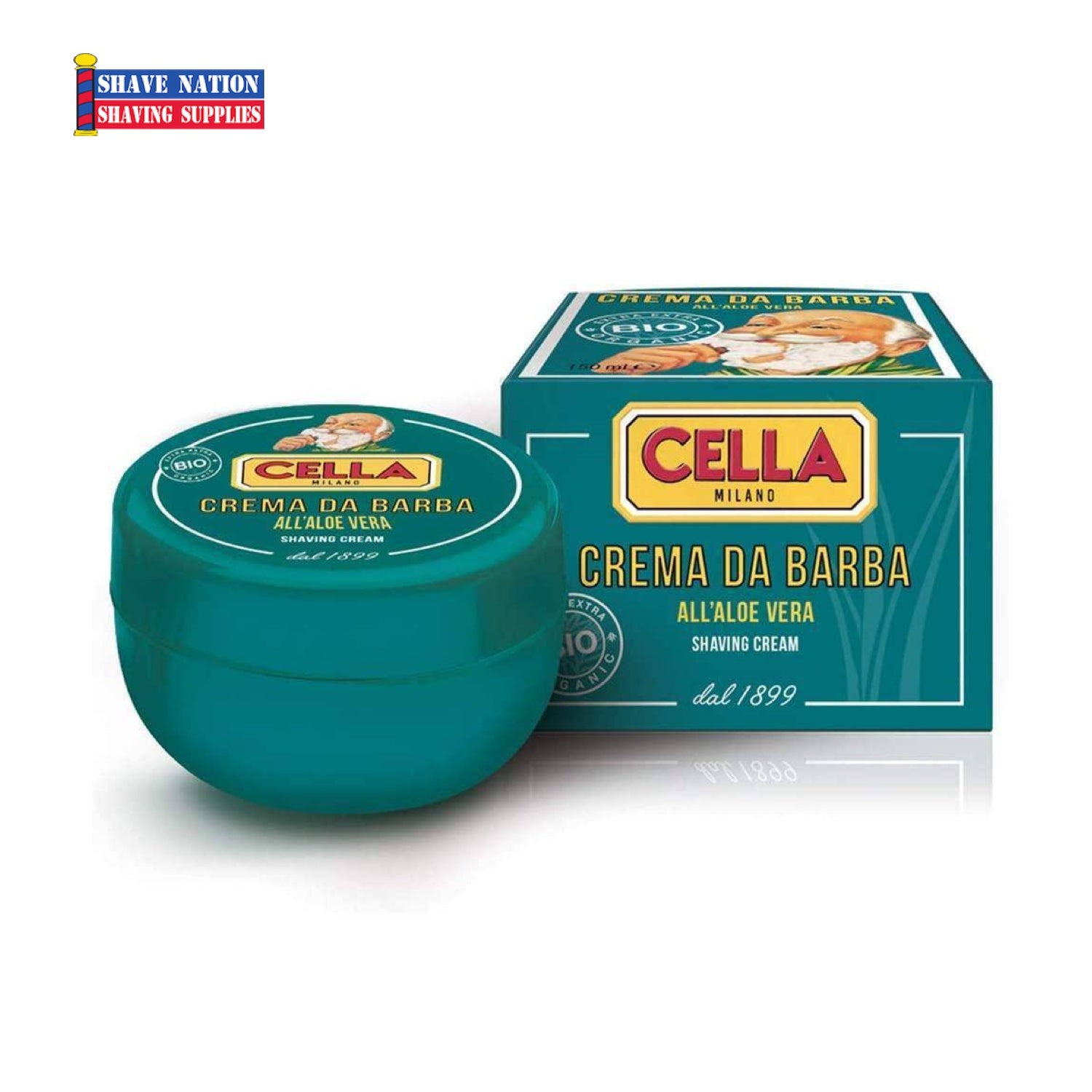 Cella Organic Shaving Cream Green Jar